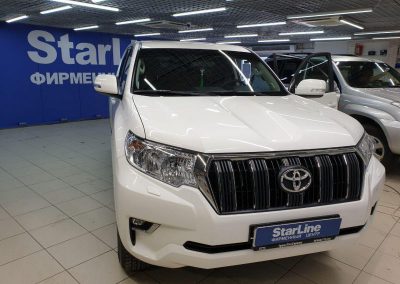 Тонировка задних стёкол Toyota Land Cruiser Prado пленкой Suntek 95% и бронирование под ручками