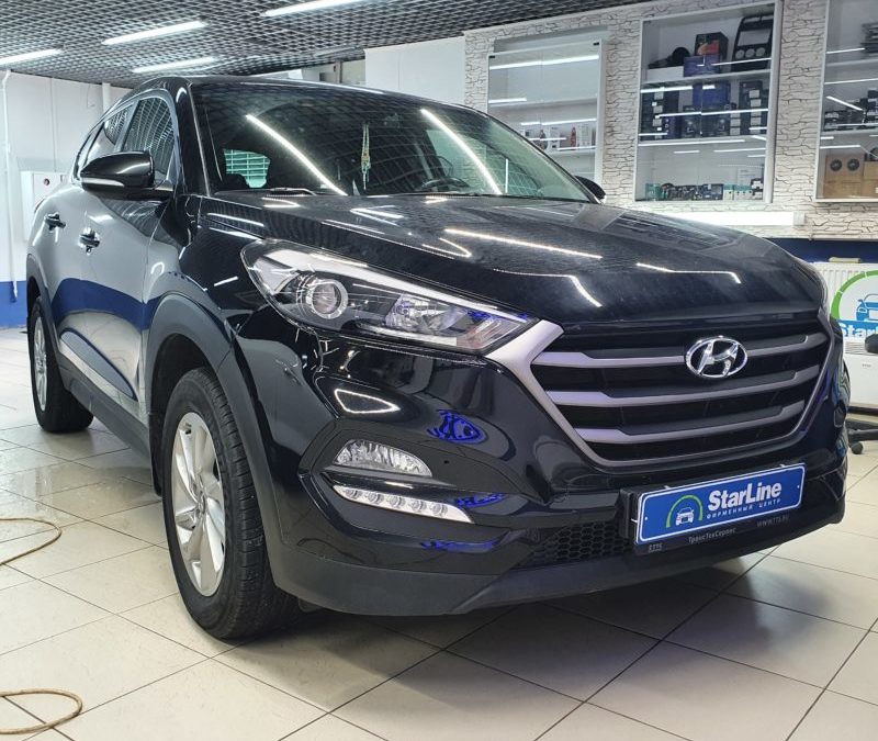 Установили на автомобиль Hyundai Tucson автосигнализацию StarLine A93