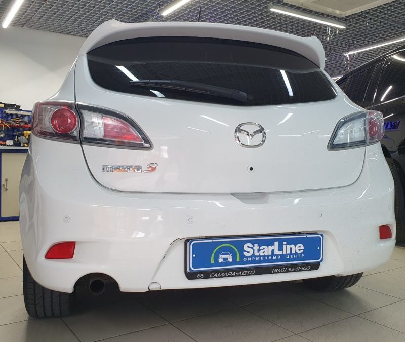 Установка на автомобиль Mazda 3 охранного комплекса StarLine A93