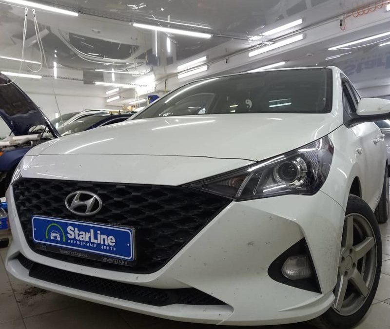 Hyundai Solaris — установили светодиодные bi led модули фирмы Aozoom