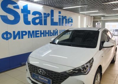 На автомобиль Hyundai Solaris установили автосигнализацию StarLine S96