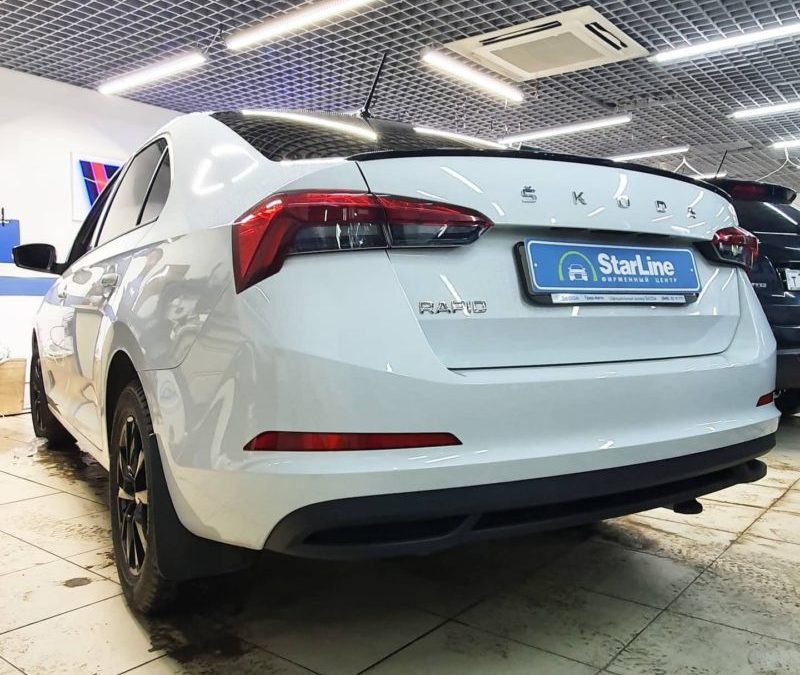 На Skoda Rapid установили сигнализацию StarLine E96 v2