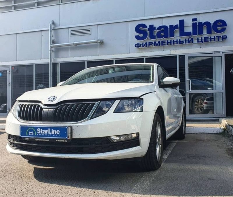 На Skoda Octavia установили охранный комплекс StarLine A93