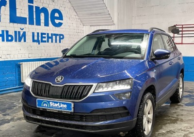 Skoda Karoq 2021 года — установили охранную систему StarLine S96 v2 со встроенным GSM модулем, активировали подогрев руля, сидений, заднего стекла