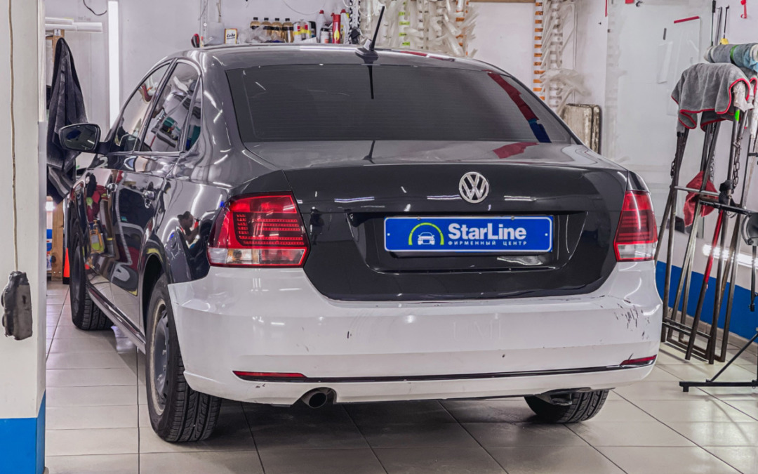 Установили охранную систему StarLine A93 в комплектации ECO с одним брелком на Volkswagen Polo