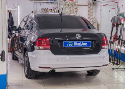 Установили охранную систему StarLine A93 в комплектации ECO с одним брелком на Volkswagen Polo
