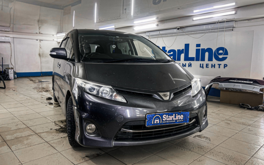 На Toyota Estima мы установили StarLine A93 — брелково-охранную систему с запуском двигателя